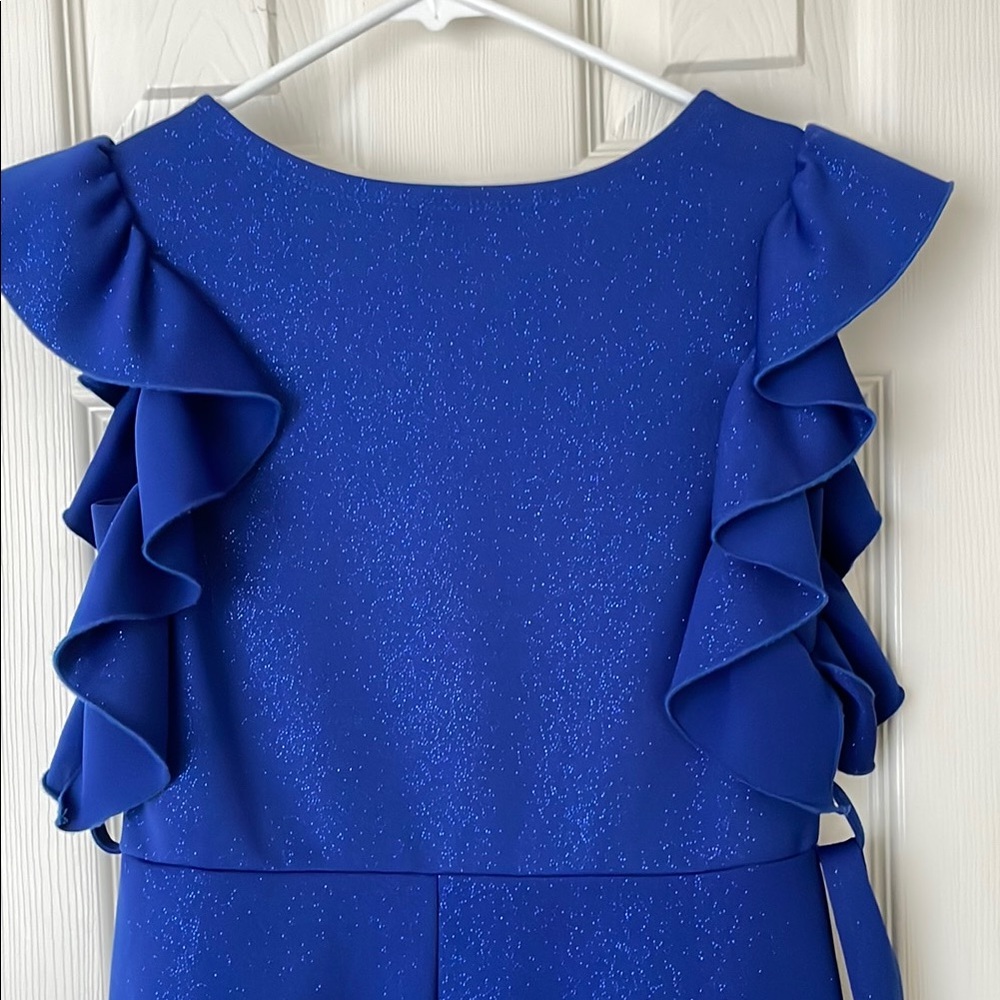 Blue Ruffled Kids Dress - Picture 5 of 5